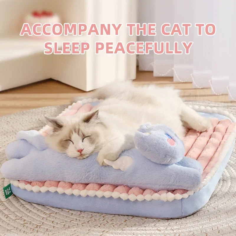 

Cat Nest Four Seasons Universal Velvet Mat Winter Cat Bed Warm Mat Cat Sleeping with Sleeping Mat Winter Kitten Pet Bed