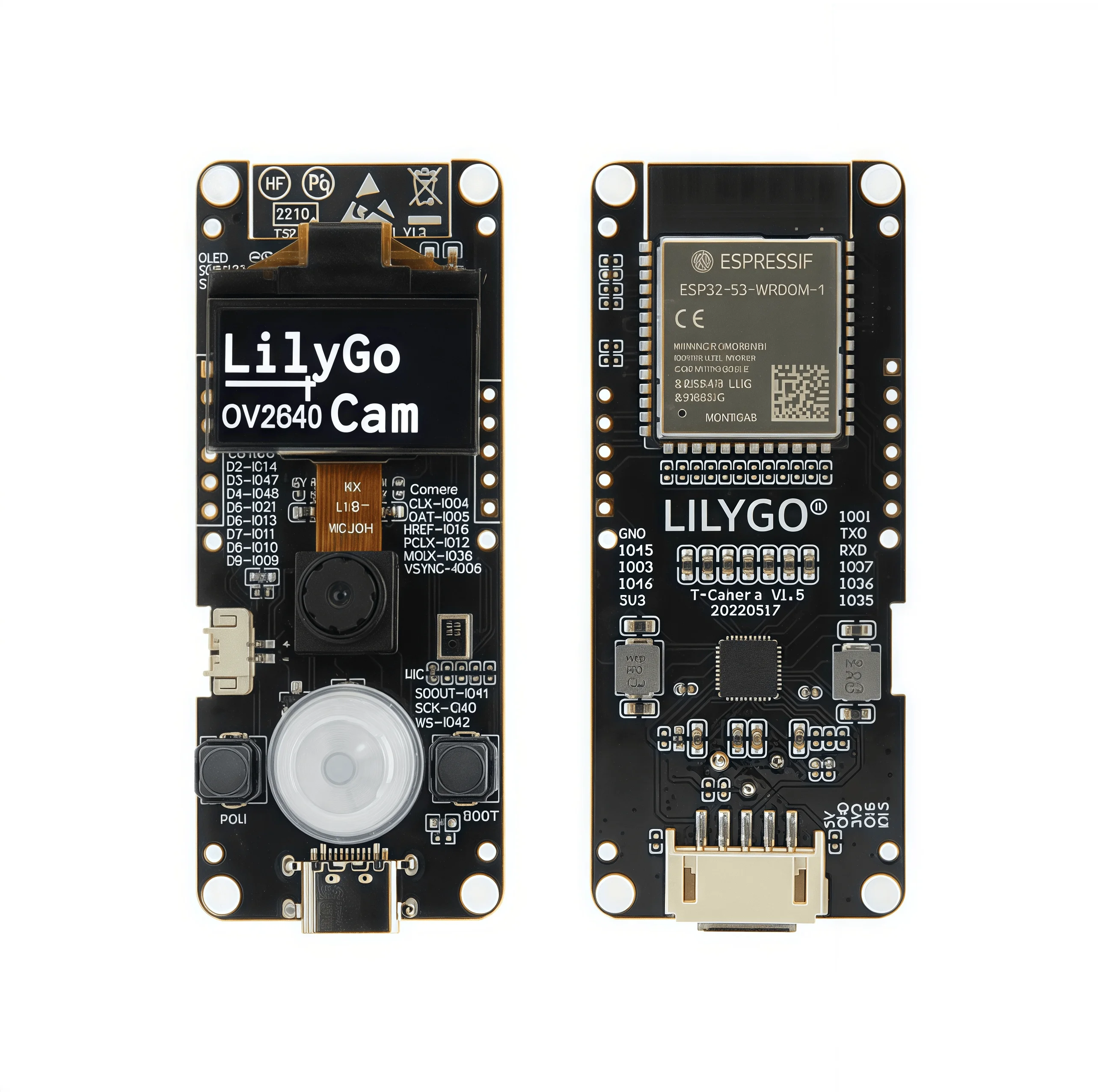 

LILYGO ® Плата разработки T-Camera-S3 ESP32-S3 Модуль Wi-Fi Bluetooth 0,96 дюйма OLED