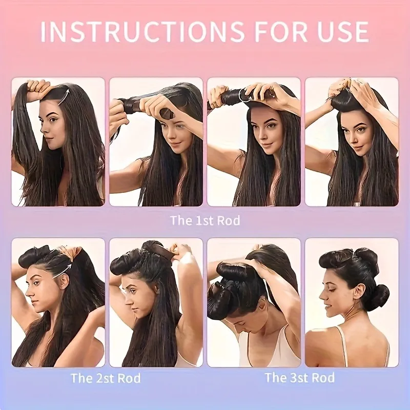 1pcs Soft Heat-Free Curling Wand Overnight Heat-Free Hair Curling Wand Soft Flannel-Lined Flexible Curling Wand