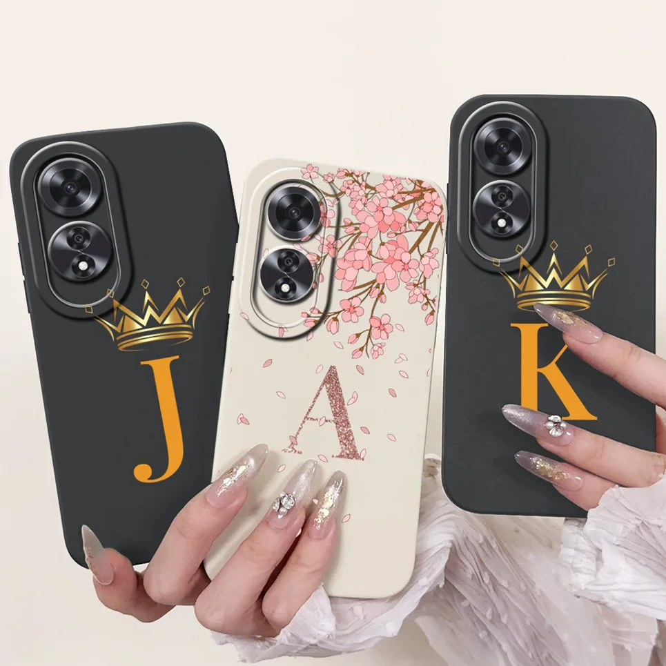 For Oppo A60 4G A80 5G Case 26 Letters Nickname Painting Shockproof Silicone TPU Back Cover for Oppo CPH2631 CPH2639 Soft Bumper