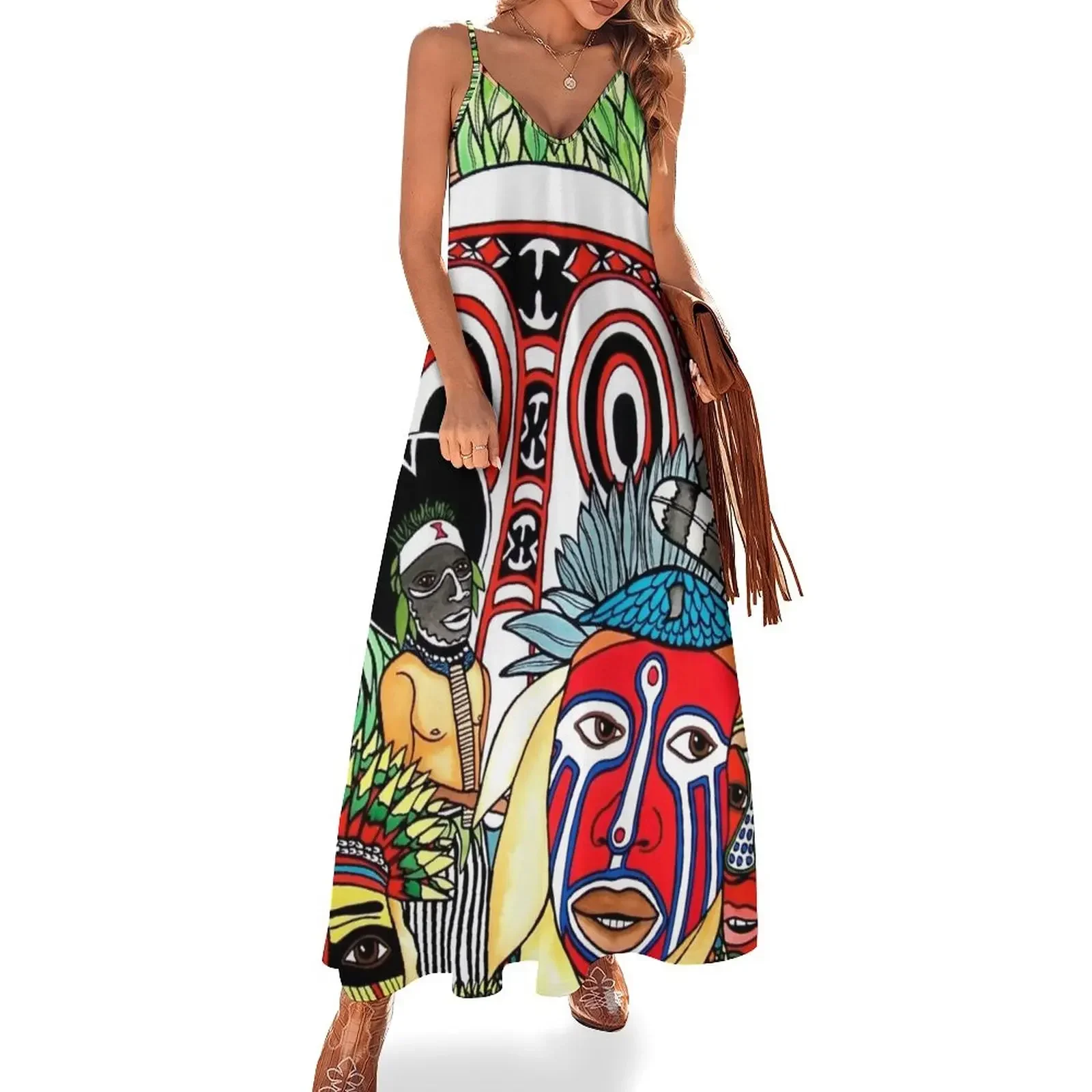 

#258 - Unique PNG Culture I - Artist Nathalie Le Riche Sleeveless Dress dresses ladies 2024 summer Women's dresses Dress