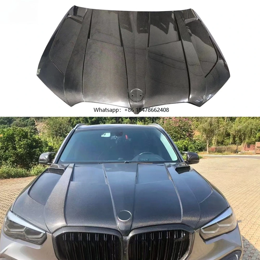 

X5 X6 Dry Carbon Fiber LD Style Front Bonnet for G05 G06 X5M X6M F95 F96 Engine Hood Bodykit