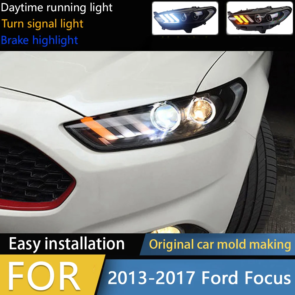 

Car Styling for Ford Fusion Headlight 2013-2017 Mondeo DRL Mustang Design Hid Dynamic Signal Bi Xenon LED Beam Accessories