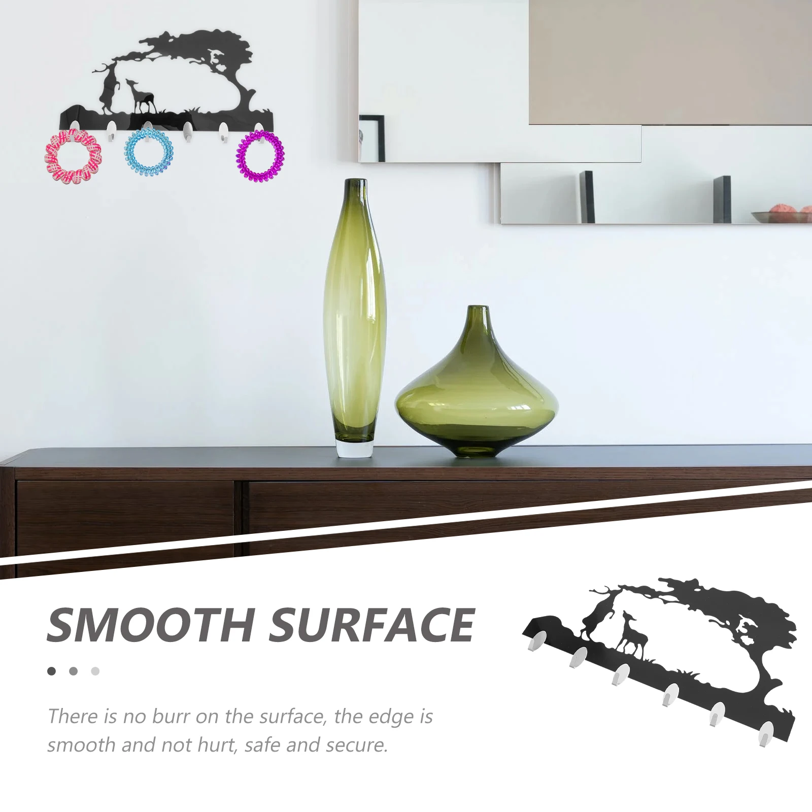 

L scape Mirror Hooks Wall Mounted Storage Rack Home Decor Scenery Pattern Key Hanging Rack Cloth Hat Coat Hanger Heavy Duty