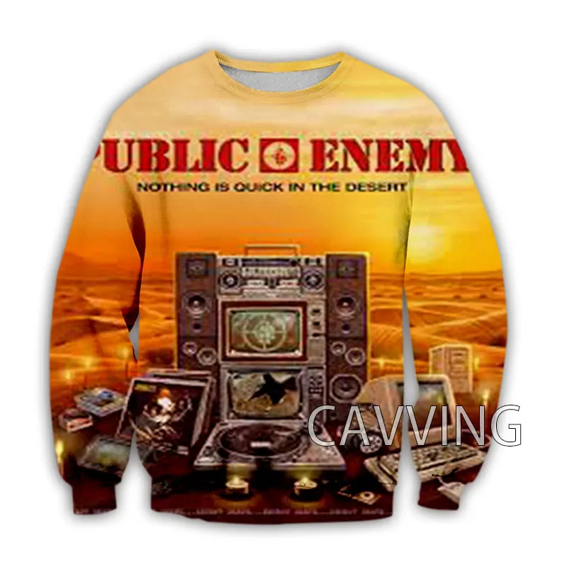 CAVVING 3D Printed Public Enemy Crewneck Sweatshirts Harajuku Styles Tops Long Sleeve Sweatshirts for Men/women