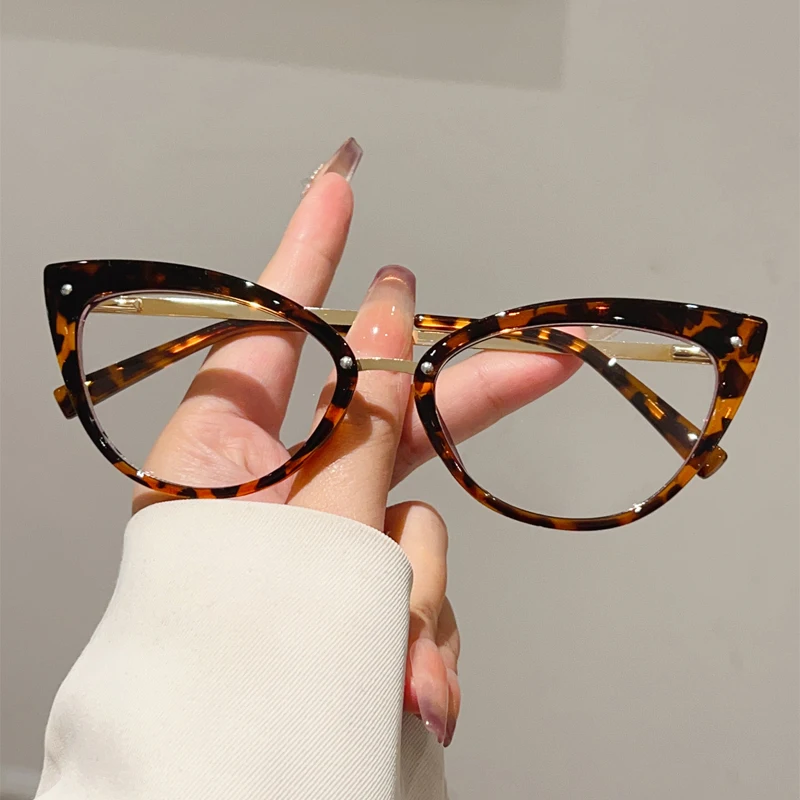 KAMMPT Vintage Cat Eye Brille Frauen Stilvolle Candy Farbe Rand Blau Licht Blockieren Optische Rahmen Trendy Marke Design Brillen