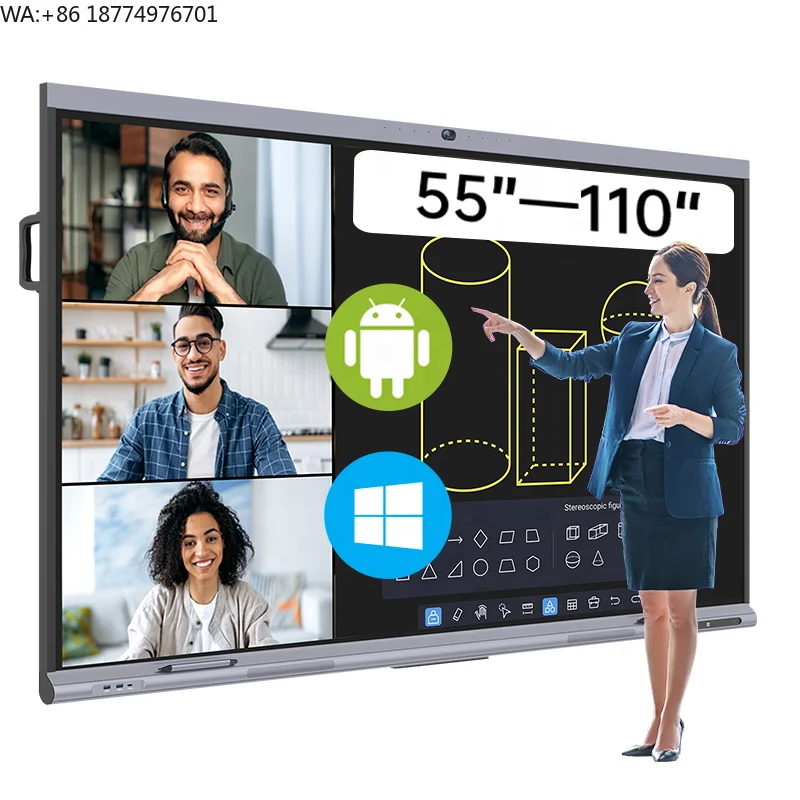 

Customizable 55 Inch Electronic Touch Screen Multimedia Whiteboard Dedicated for Interactive Meetings