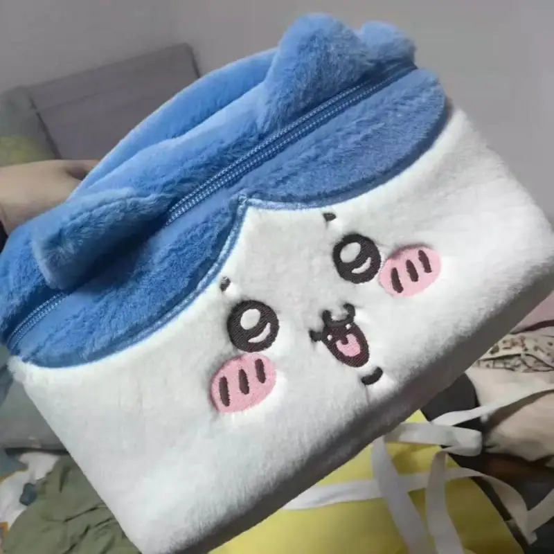 Instagram Cute Cartoon Chiikawa Usaqiji Small Eight Plush Makeup Bag Large Capacity Storage Makeup Bag Birthday Christmas Gift