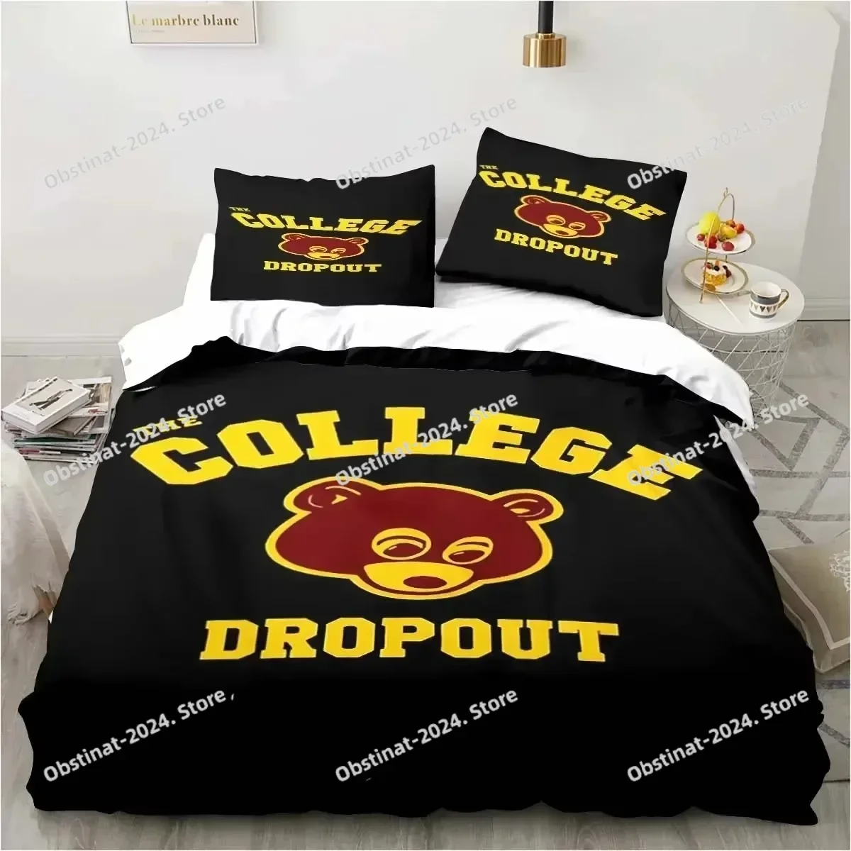 Rapper Kanye West Printed Bed Set Duvet Cover Pillowcase Bedding Set Bed Linen Sheet Quilt Cover Full Queen King Size