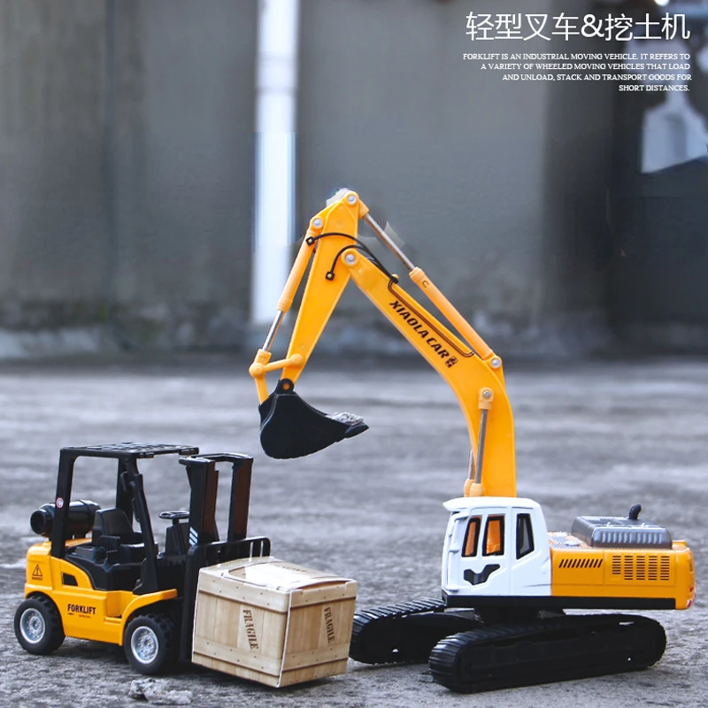 

Engineering Vehicle Children's Toy Car Excavator Dump Truck Mixer Truck Forklift Alloy Vehicle Model