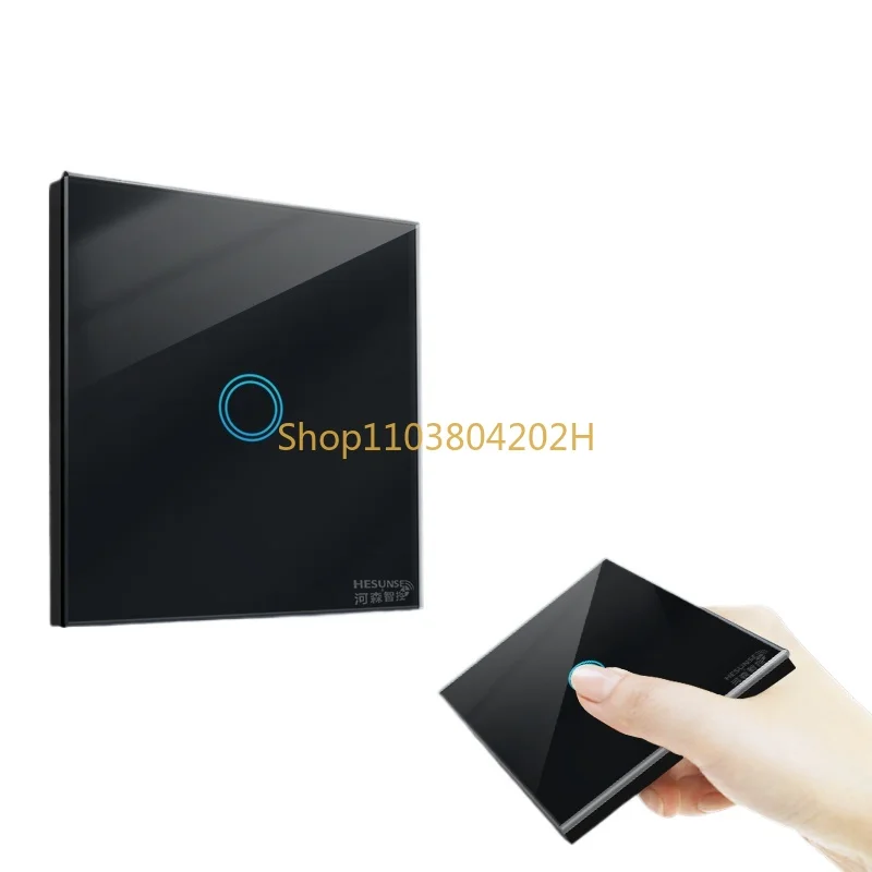 220V Lamp Household Tempered Glass Panel Wireless Remote Switch Notepaper Wiring Free Light Touch Control Double Control