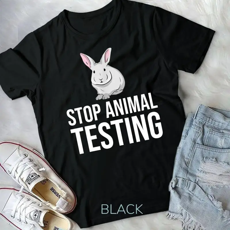 

Stop Animal Testing Rabbit For Animal Rights Activist Unisex T shirt