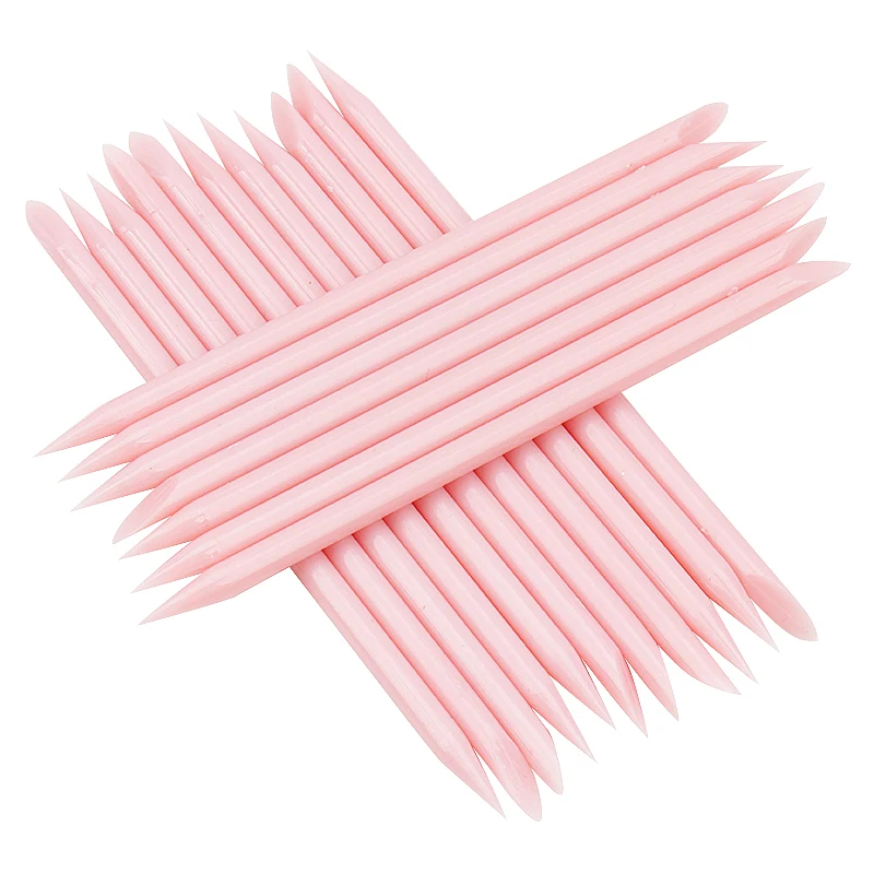 50 stücke Nagel Häutchen Pusher Maniküre Entferner Rosa Kunststoff Stick Nail art Design Gel Polnisch Zeichnung Sticks Make-Up-Tools – Detail 6
