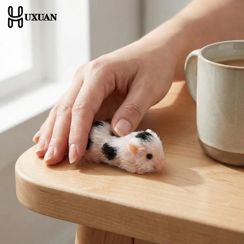 Hairy Pig Doll Simulation Soft Silicone Animal Realistic Squeeze Toy Decompression Gift for Children Study Room Office Decor