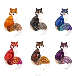 New rhinestone decoration animal women's brooch little fox design collar pin accessories gift