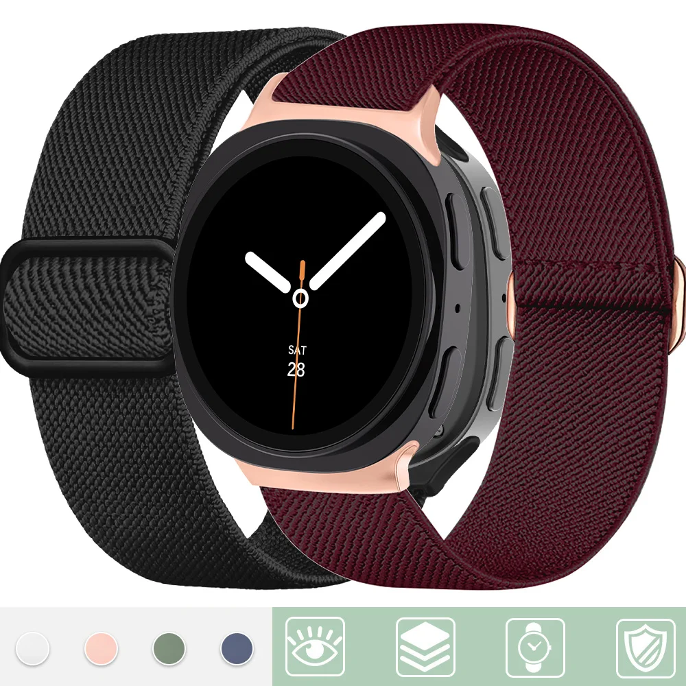 Scrunchie Strap For Samsung Galaxy Watch 9/8 44 40mm Elastic Nylon Correa Pulseira Bracelet for Galaxy Watch 8 classic Band 46mm