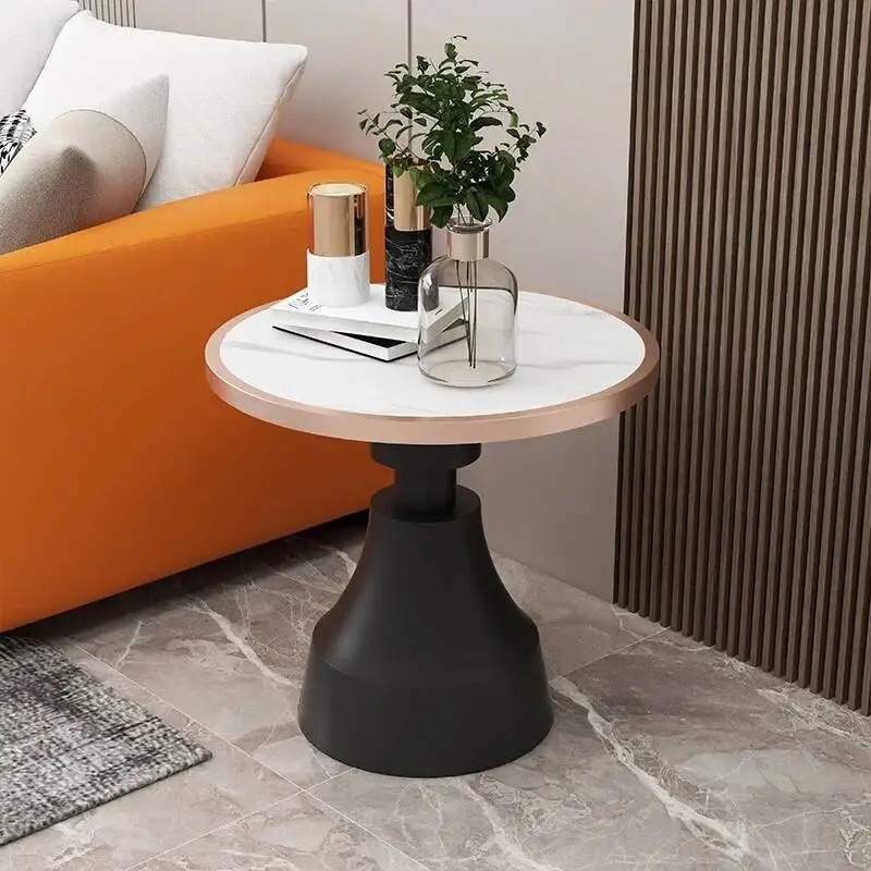 

Living Coffee Table Round Room Bistro Design Decoration Marble Entryway Gold Small Side Table Bedroom Szafki Nocne Furniture
