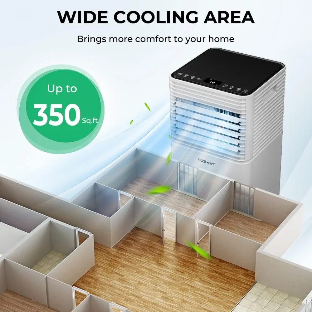 Air Conditioner, 10000 BTU AC Cooling for Room Spaces up to 350sq.ft, with Remote Control, 24H Timer