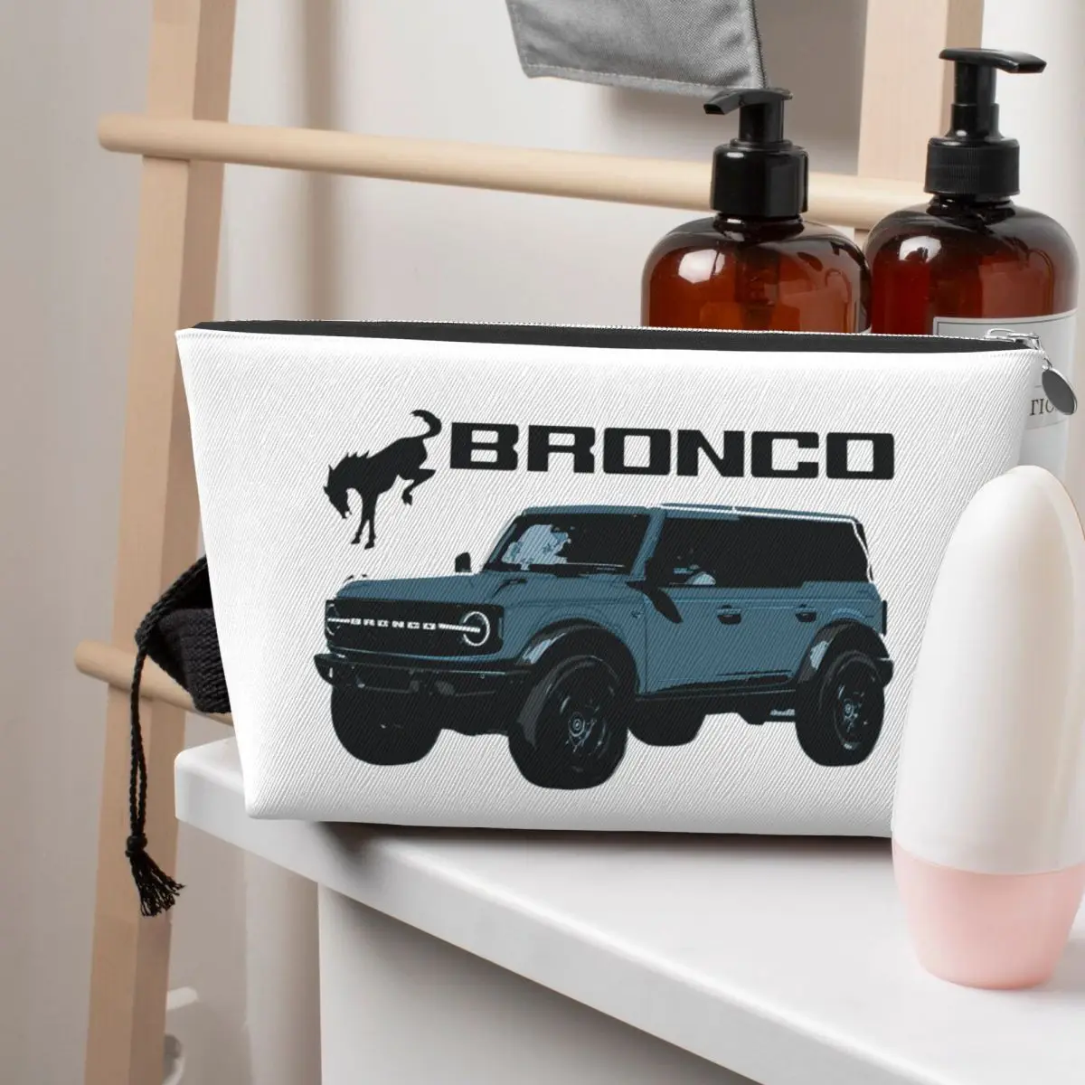 

Area 51 Blue F-Ford Bronco MURICA SUV Sport Simplistic Women Cosmetic Bags Travel Makeup Organizer Pouch Dopp Kit Box