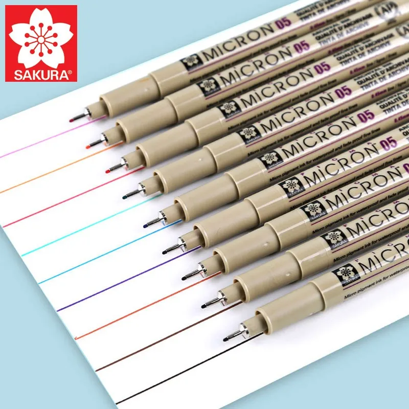 peca caneta de micron sakura caneta de agulha multicolorida marcadores a prova dagua forros para desenho de esboco de design 1 01