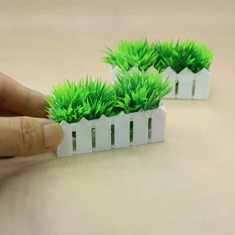 1/12 ドールハウスシミュレーション草緑植物フェンスモデルドールハウスミニチュアガーデン装飾ドールハウスアクセサリー