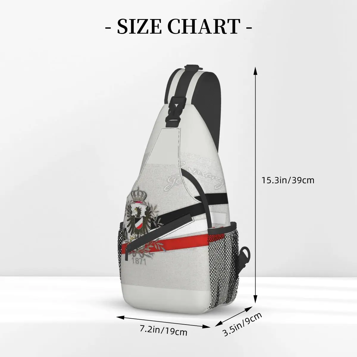 German Empire Eagle Small Sling Bag Chest Crossbody Shoulder Sling Backpack Travel Hiking Daypacks 1871 Flag Cool School Bags