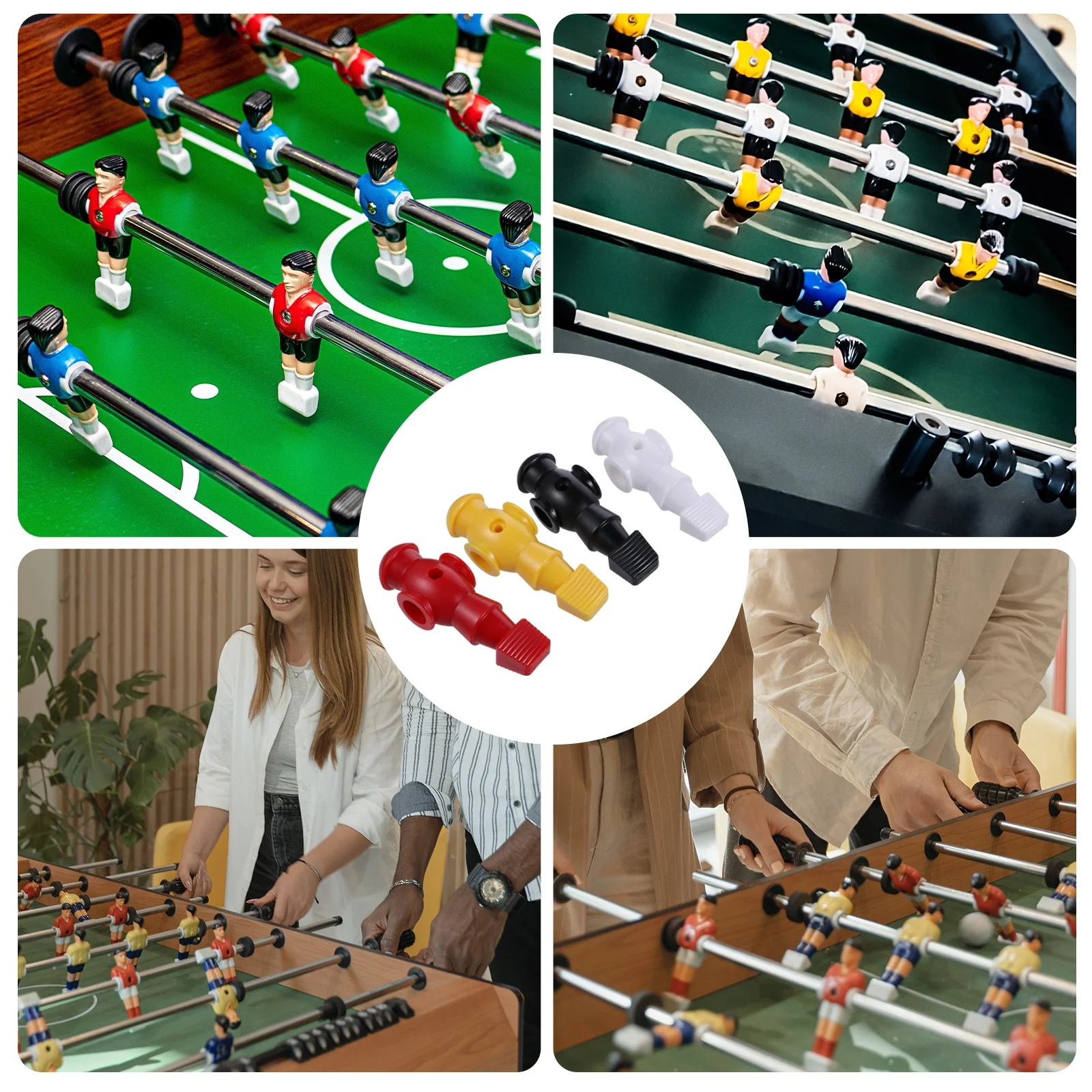 

4pcs Table Soccer Men Environmental Resin Replacement Parts Durable Smooth Gaming Accessories Foosball Player