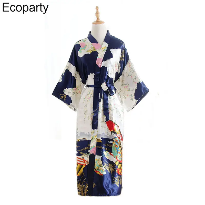 Kimono giapponese Yukata Dress For Women Summer Floral Print abito lungo in raso femminile Japan Style Cosplay Costume pigiama Party Suit