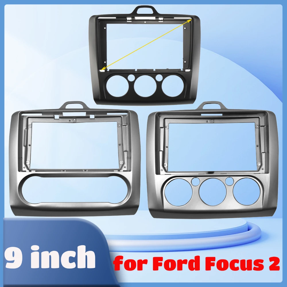 

9" 2 Din Car Radio Fascia Panel Dash Mounting Frame For Ford Focus 2 MK2 2004 - 2011 Mounting Installation Trim Kit Frame Bezel