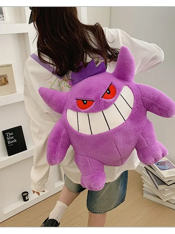  New Arrival Sylveon Mimikyu Plush Backpack Anime Gengar Charizard Piplup Eevee Mew Charmander Soft Stuffed Schoolbag Gift