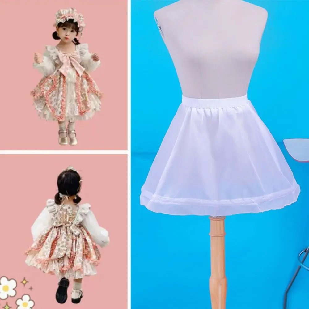 White Lace Children Skirt Petticoat with Hoops Steel Ring Princess Skirt Petticoat Tutu Skirt Adjustable Wedding Gown Petticoat