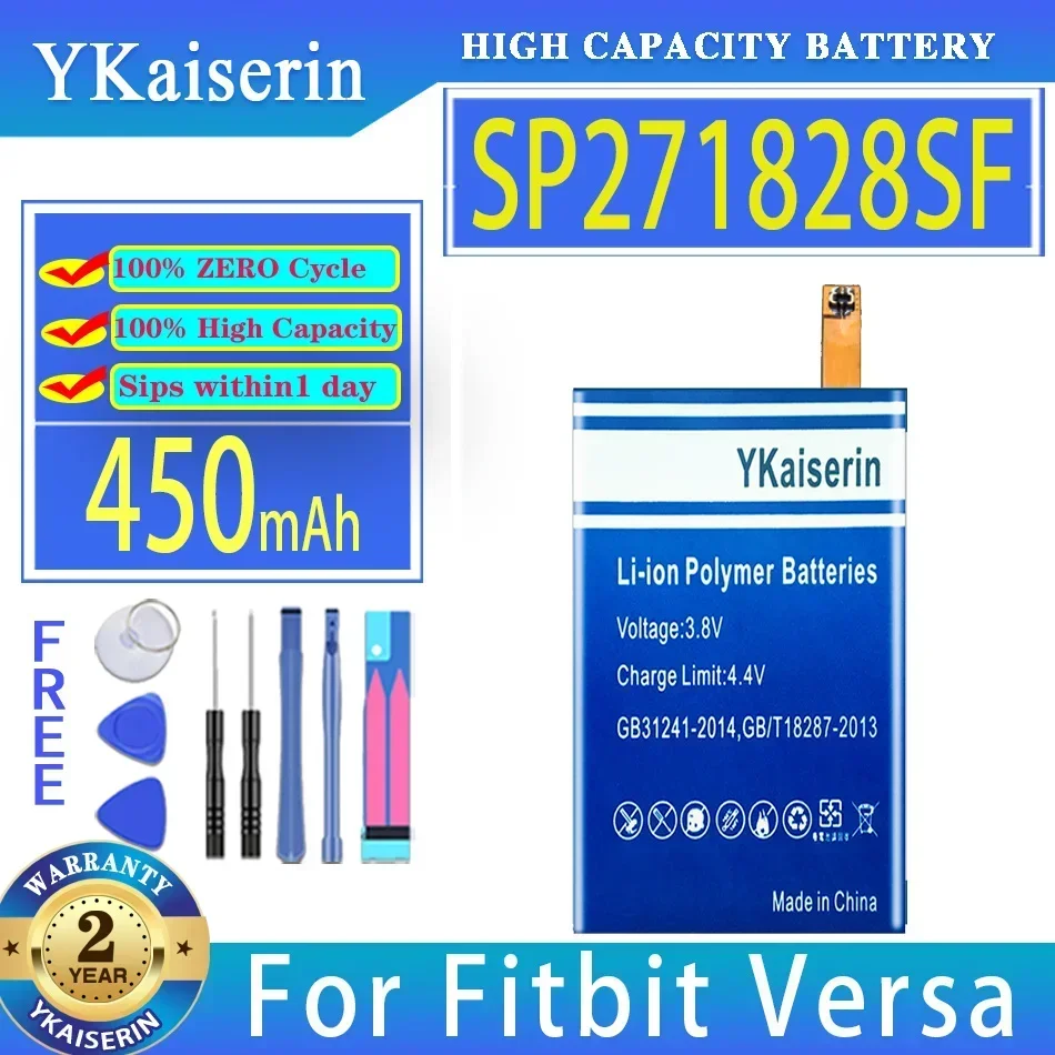 YKaiserin 350mAh/500mAh Battery SP271828SF 332327 For Fitbit Versa 1 2 3 Lite FB504 FB415 FB505 Sense 352325