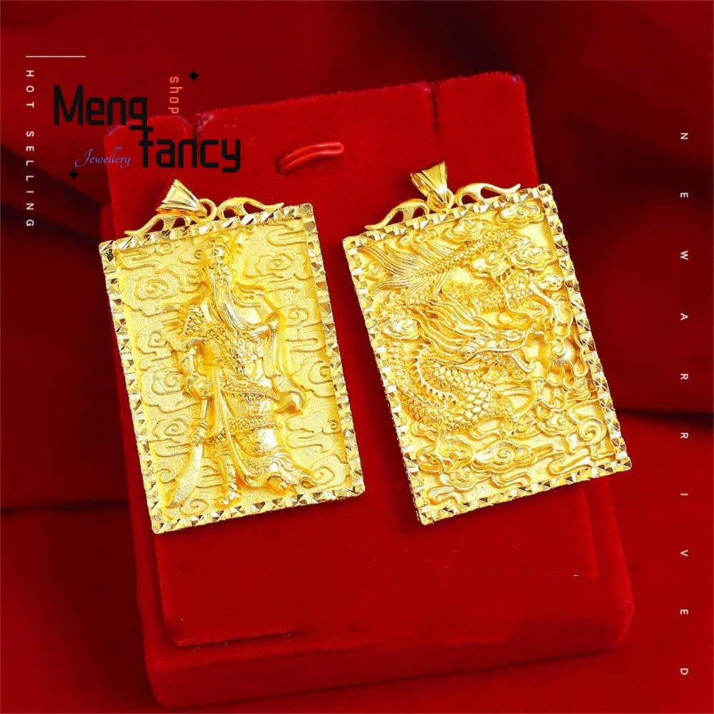 Vietnamese Sand Gold Guan Gong Dragon Pendant Charms Fashion Luxury Jewelry Men Gold Plated Necklace Best Selling Holiday Gift