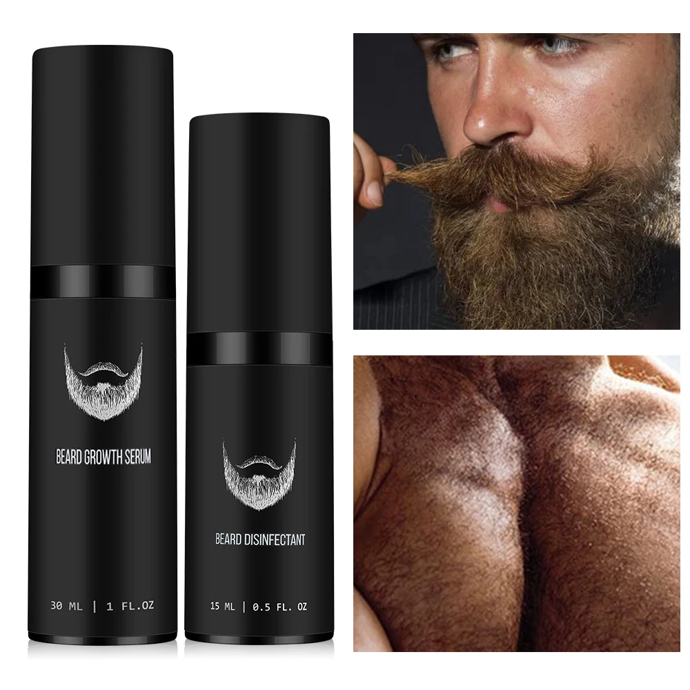 Beard Growth Kits For Men Professional Facial Hair Growth Enhancer Thicker Oil Beard Growth Roller Nourishing Serum Massage Comb