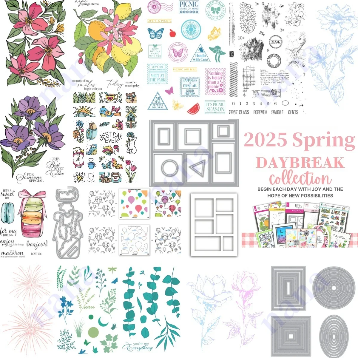 

Flowers Postage Metal Cutting Dies Clear Stamp Stencil Hot Foil for DIY Scrapbook Craft Decoration Make Card 2025 Spring New