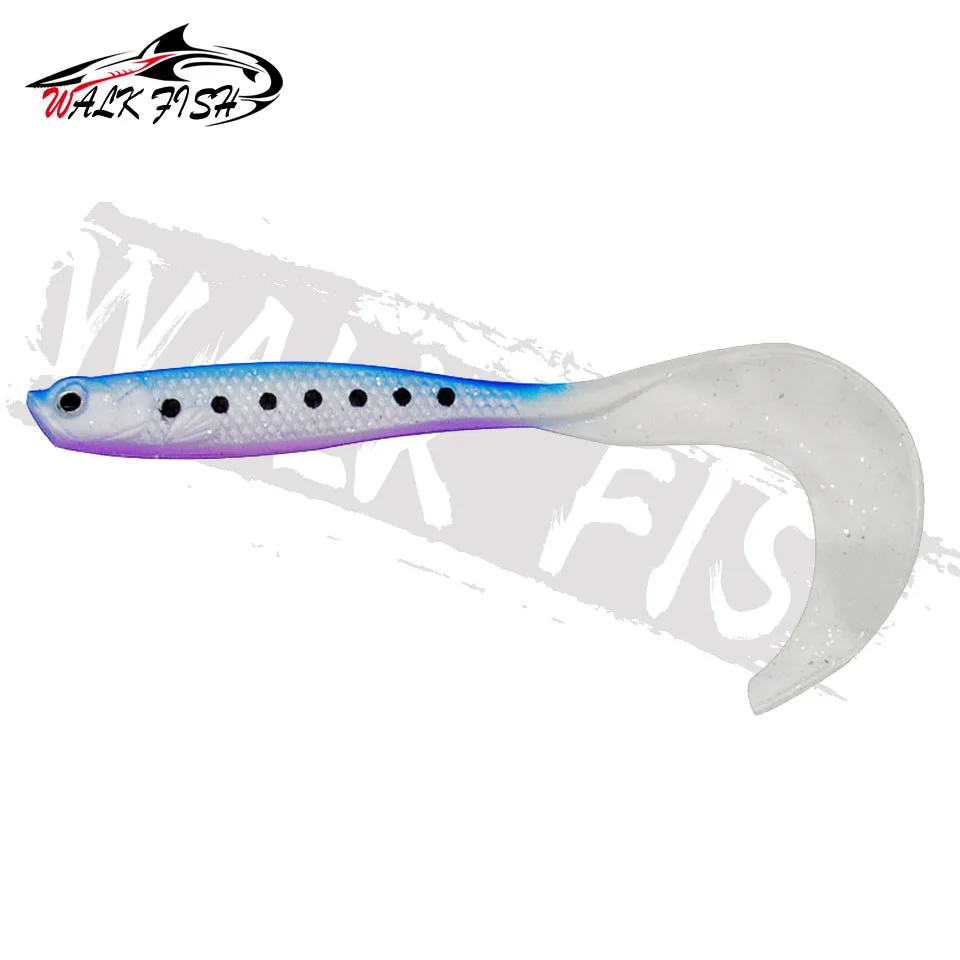 WALK FISH 4 Stück 12,5 cm 5,5 g Jigging künstliche Silikonköder Wobbler Angelköder Shad T-Schwanz weicher Köder Bass Hechtangeln – Detail 8