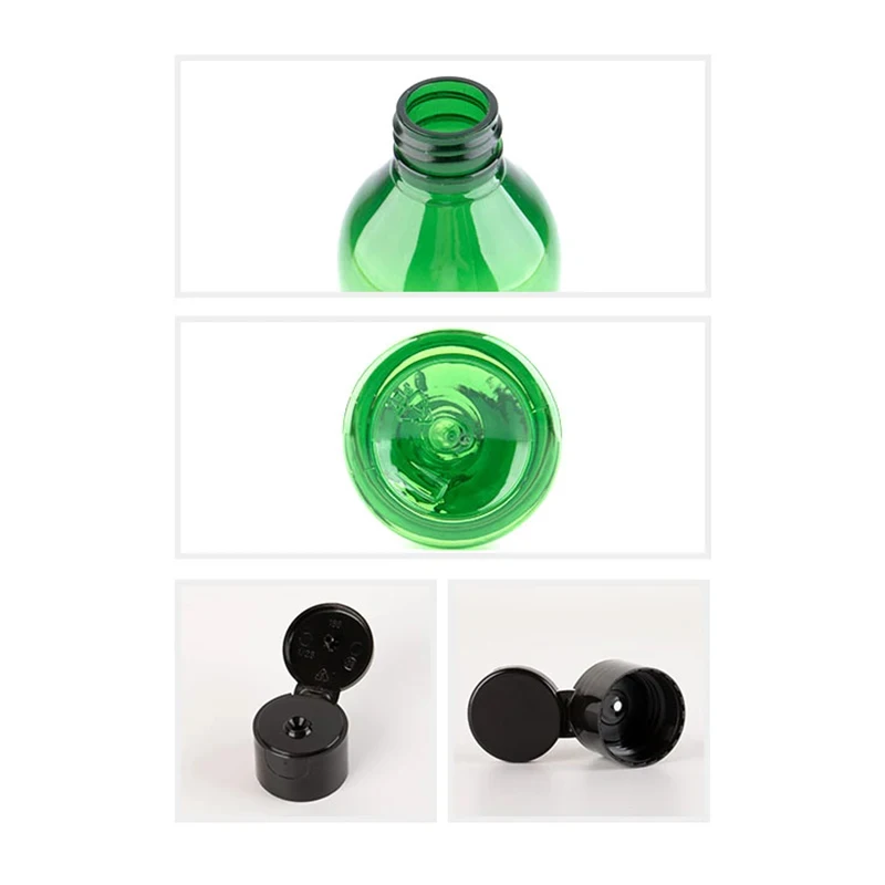 24pcs 120ml 150ml 200ml 250ml Empty Clear Refillable Cosmetic Bottle With Plastic Flip Cap PET Shampoo Container