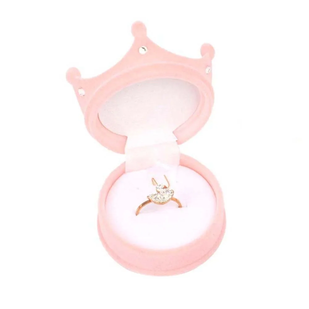 Wedding Christmas Jewelry Box Anti-collision Storage Crown Snowflake Bell Rings Box Romantic Portable Flannel Jewelry Organizer