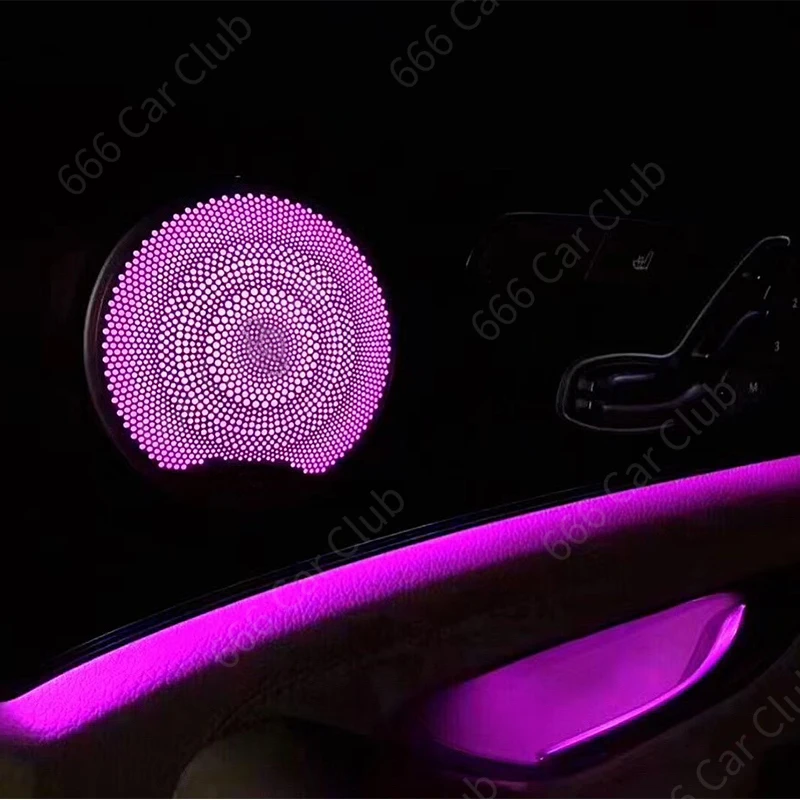 Couvercle de haut-parleur Shoous de porte de voiture à LED, lumière ambiante décorative en métal, 64 couleurs, son, Mercedes Benz W205, X253, W213, WP2 Coupé