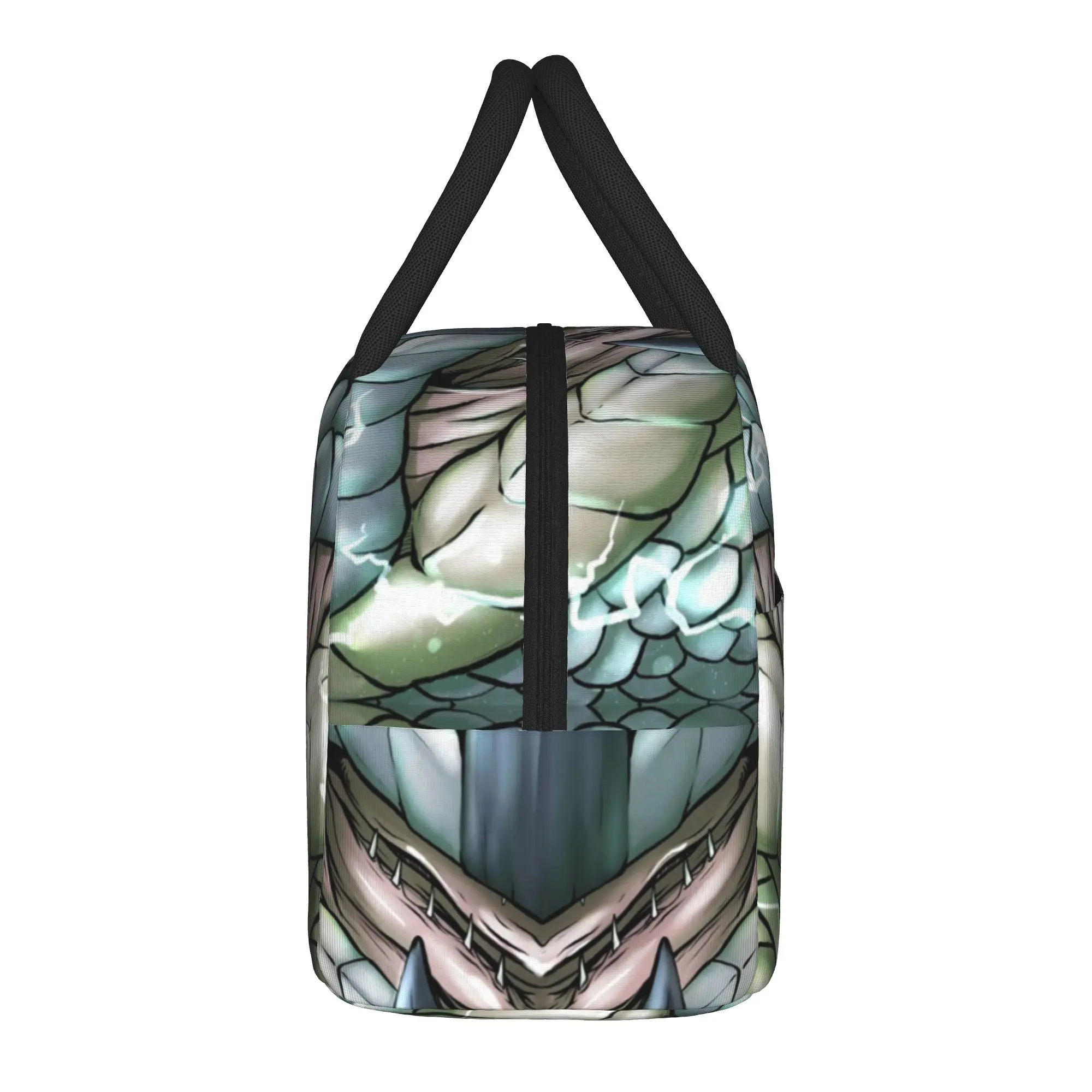 Tobi-Kadachi Monster Hunter World Insulated Lunch Bag Kanji Dragon MHW Thermal Bag Tote Lunch Box College  Outdoor Girl Boy