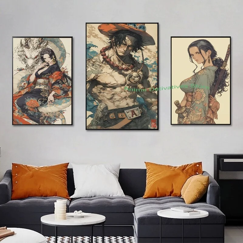 Anime One Piece Character Nami Luffy Zoro Boa·Hancock HD Poster Canvas Painting Bar Room Wall Aesthetic Art Decorative Painting