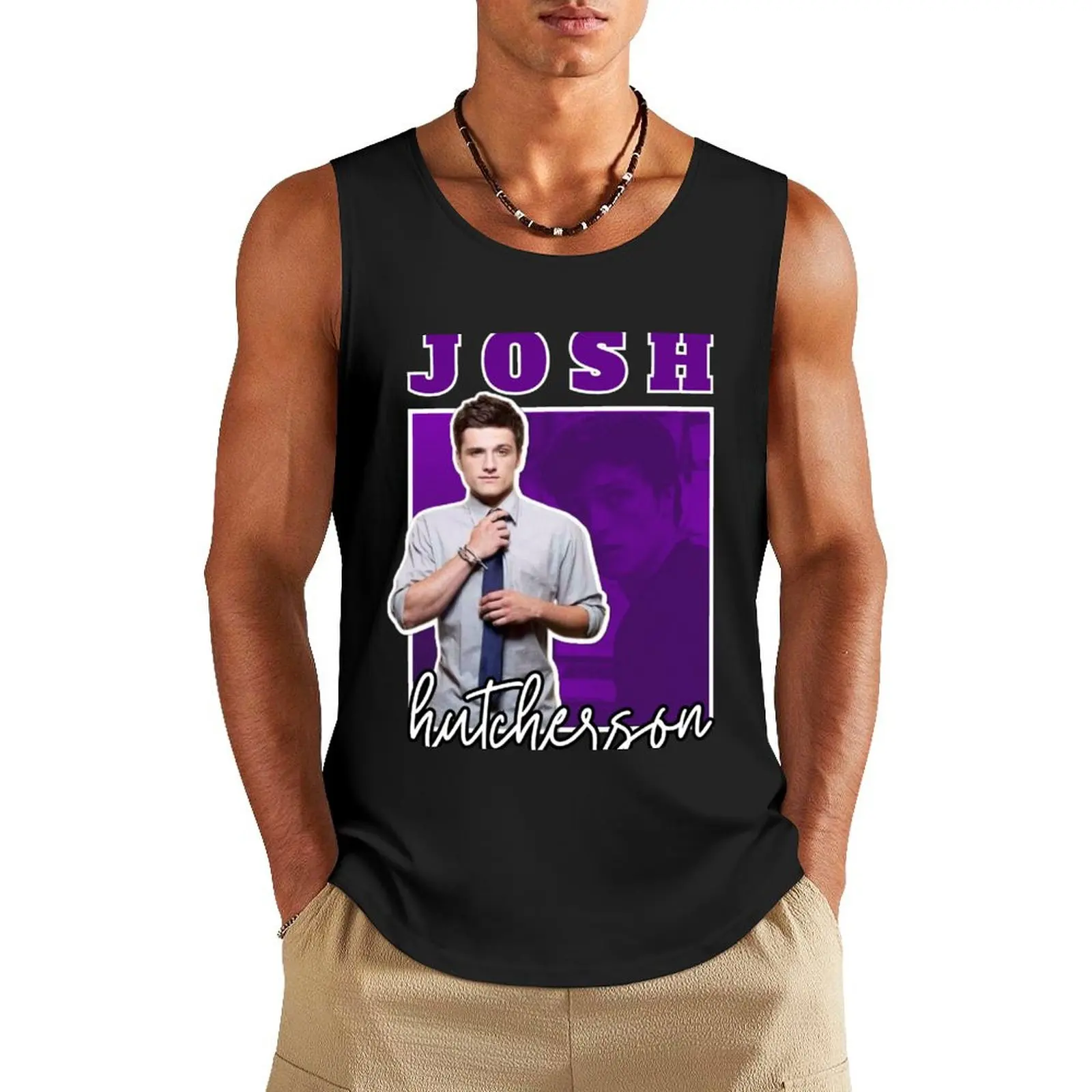 

Josh Hutcherson (Black Version) Tank Top Men's gym t-shirt Men's clothing sleeveless tshirts for men