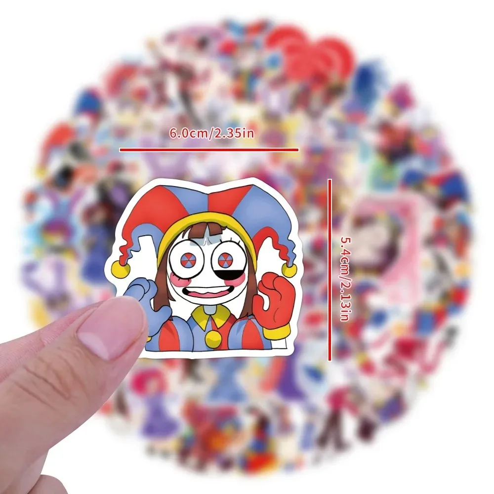 10/50Pcs The Cartoon Circus Stickers Funny Pomni Cartoon Sticker Suitcase Skateboard Bike Wall Phone Kid Decal Toys