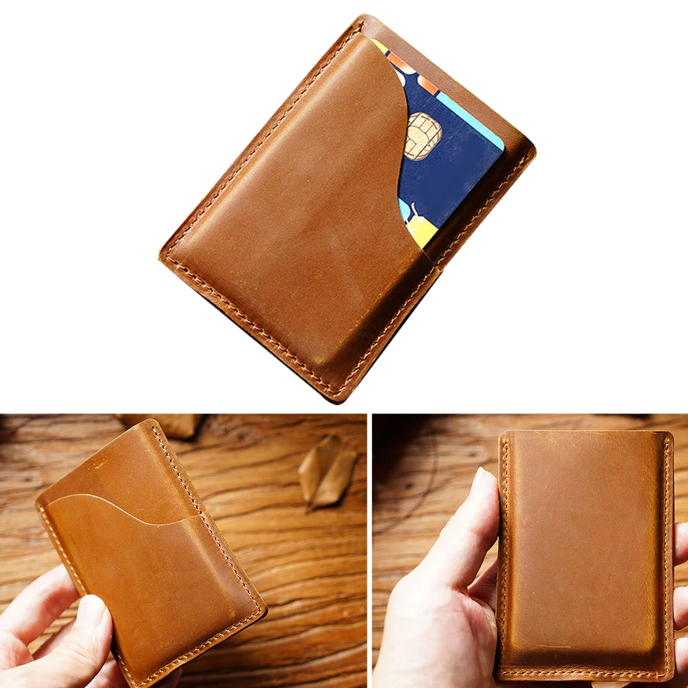 Vintage Card Holder Wallet Organizer for Bank Cards Cash Pouch Money Clip