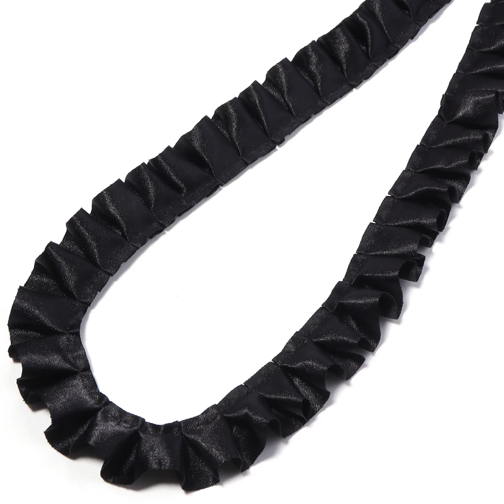 3 Yards 2,5 cm farbiges Satin-Plissee-Spitzenband mit Rüschenbesatz für Kleider, Kleidungsstücke, Nähen, Dekoration, DIY-Bastelarbeiten, Vorhänge, Taschen, Heimdekoration – Detail 8