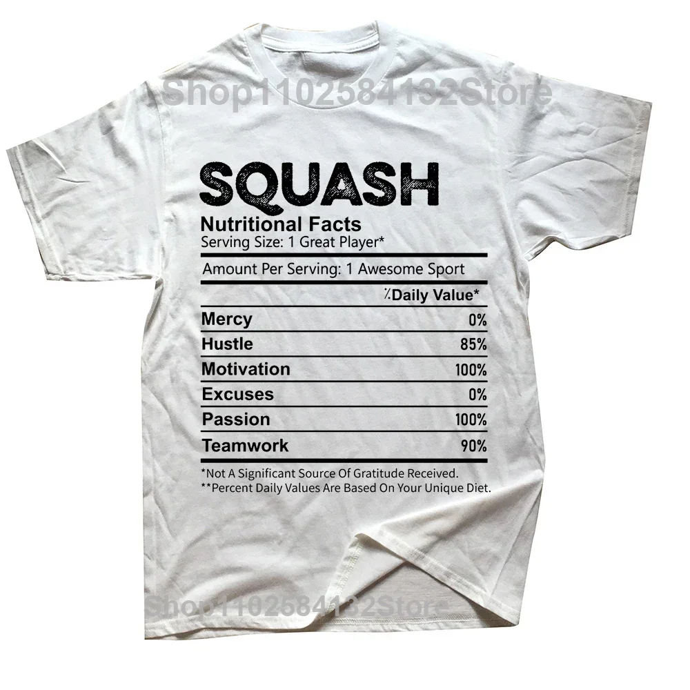 Novelty Awesome Squash Nutrition Facts Player T Shirts Graphic Cotton Streetwear Short Sleeve Birthday Gifts Summer T-shirt