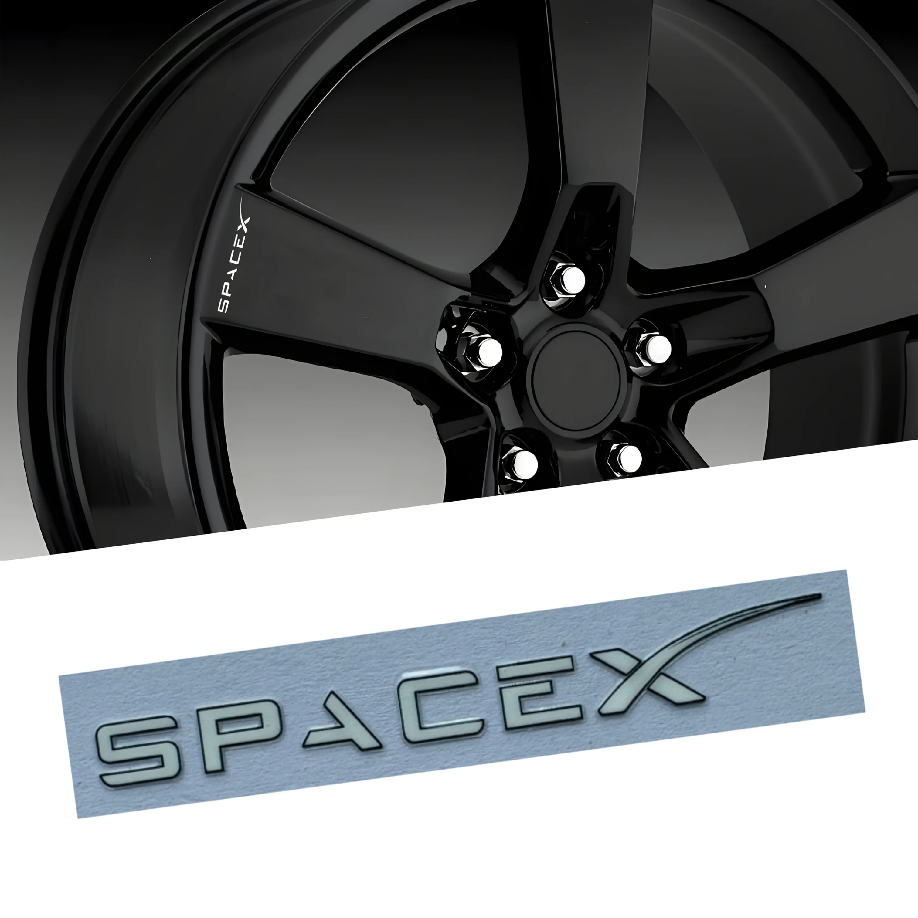 สติกเกอร์ตราสัญลักษณ์ SpaceX 2 ชิ้น/ชุด สำหรับรถยนต์ Tesla รุ่น 3 รุ่น Y รุ่น S รุ่น X สำหรับตกแต่งภายนอก