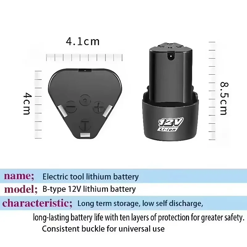 12V 6800mAh Universal Rechargeable Lithium Battery for Electric Screwdrivers, Drills, Mini Angle Grinders, and Other Power Tools
