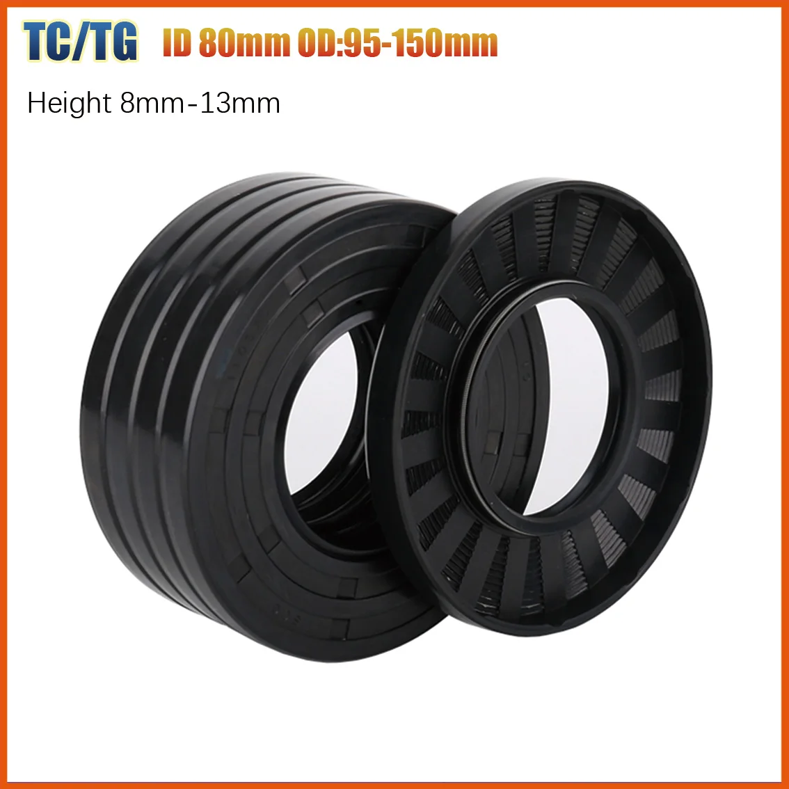 ID 80mm Tc Nitrile Rubber Skeleton Oil Seal NBR Oil Resistant and Waterproof Lip Seal Height 8mm-13mm OD 95-150mm FB Seal Ring