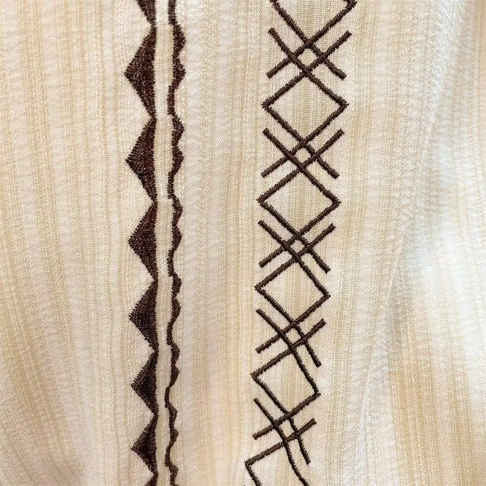 Niche Cuban Collar Print Shirt Summer Stitching Beige Vintage Hawaiian Short Sleeve Shirt